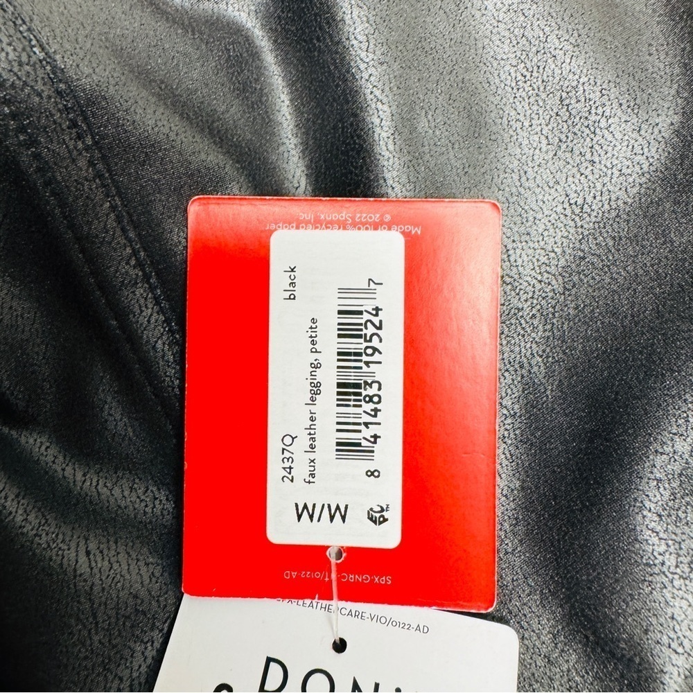 SPANX FAUX LEATHER LEGGINGS PETITE SIZE M NWT - Picture 8 of 9